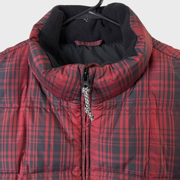 Eddie Bauer WeatherEdge Goose Down Plaid Puffer Vest Red Women's XL Outerwear - Picture 5 of 11